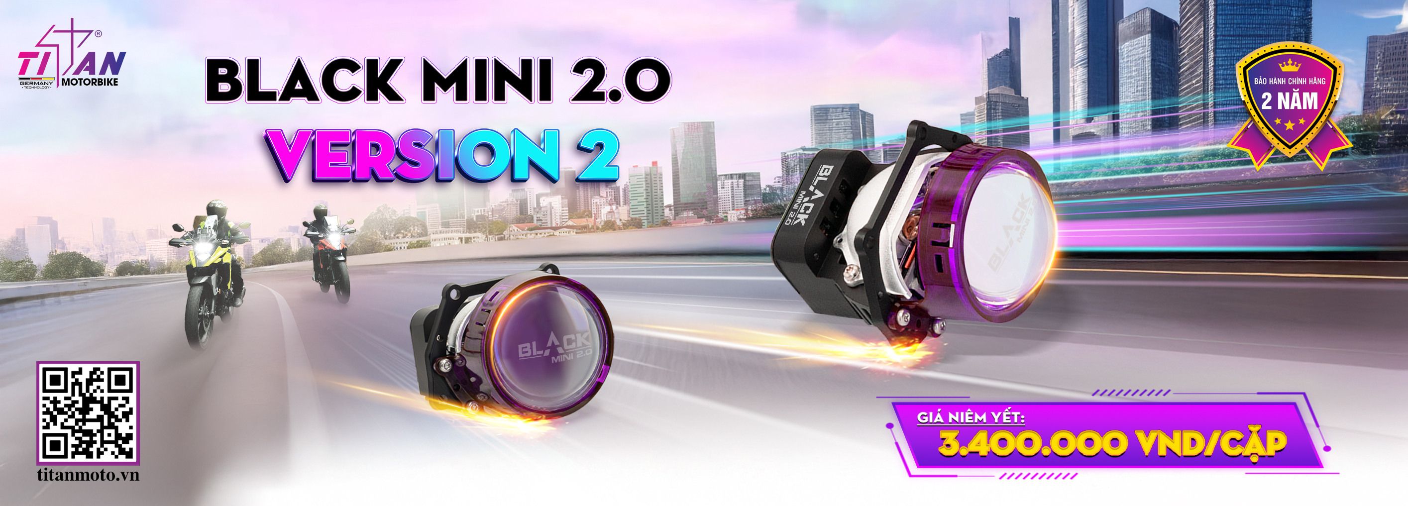 BI LED TITAN MOTO BLACK MINI 2.0 VERSION 2