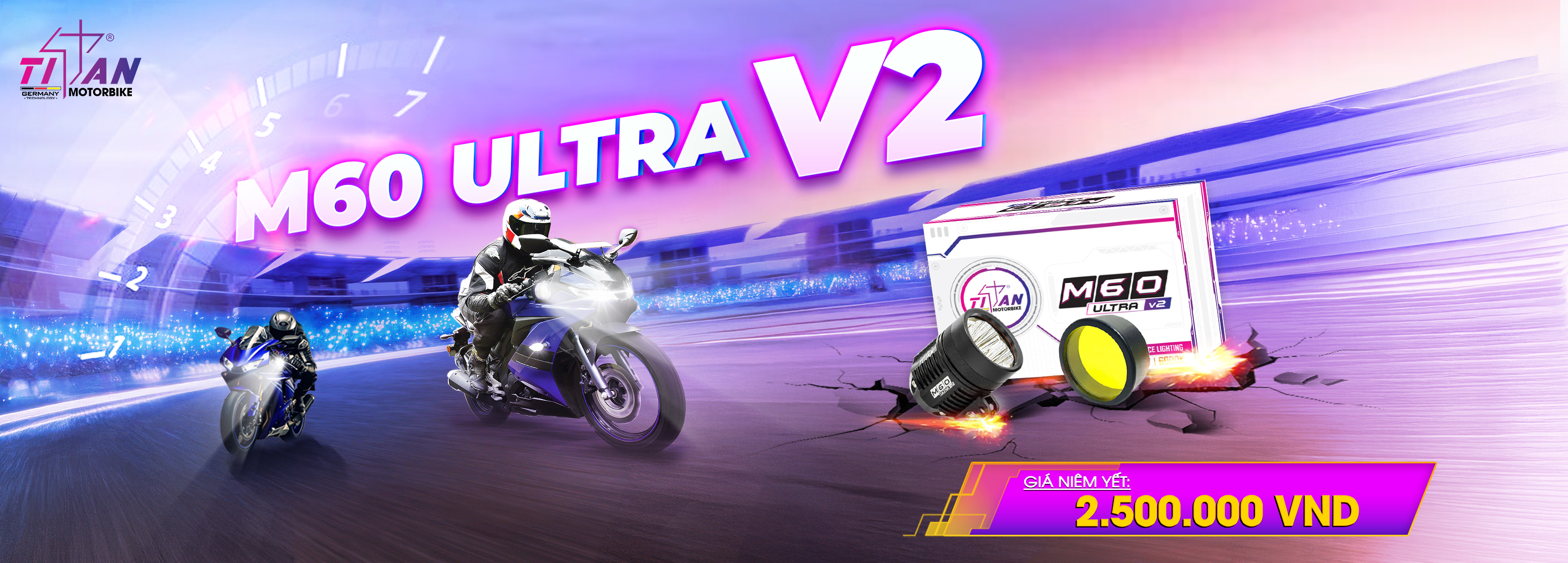 ĐÈN TRỢ SÁNG TITAN MOTO M60 ULTRA V2