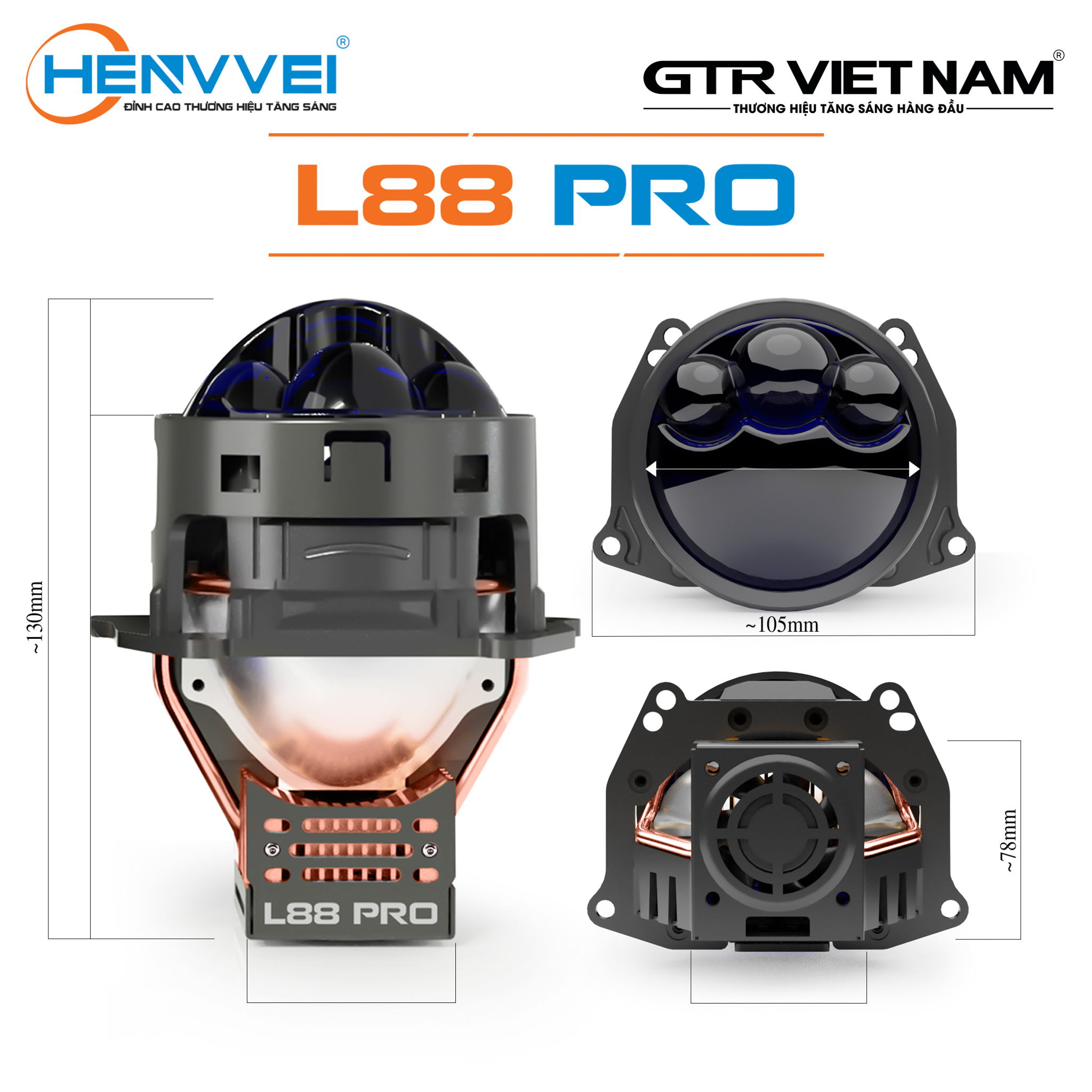 BI LED HENVVEI L88 PRO