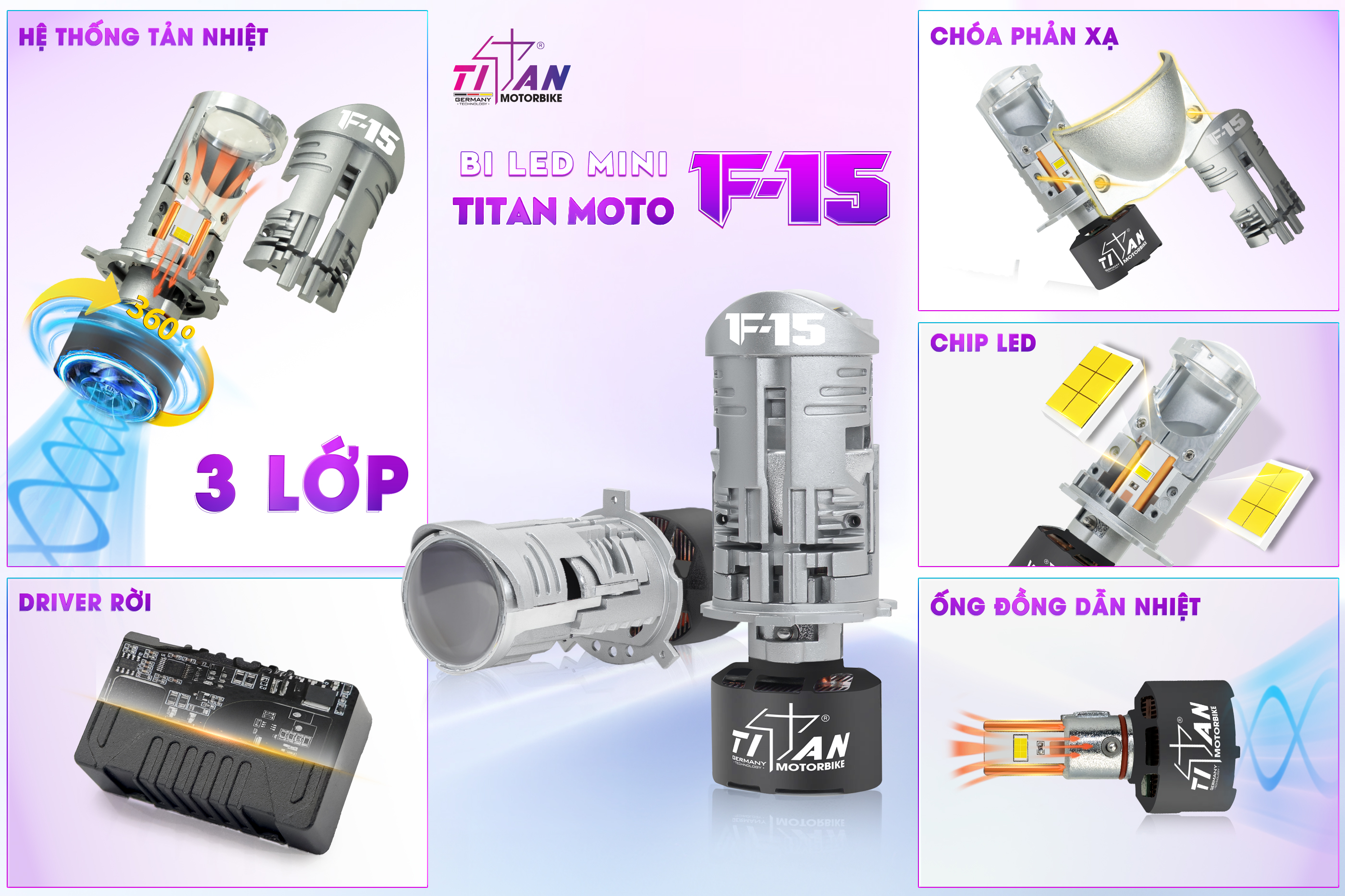 BI LED MINI TITAN MOTO F15 BI LED MINI TITAN MOTO F15